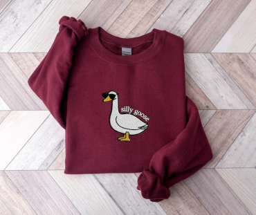 Embroidered Silly Goose Sweatshirt, Funny Embroidered Sweatshirt2