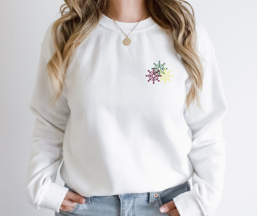 Snowflake Sweatshirt Glitter Christmas Shirt Womens2